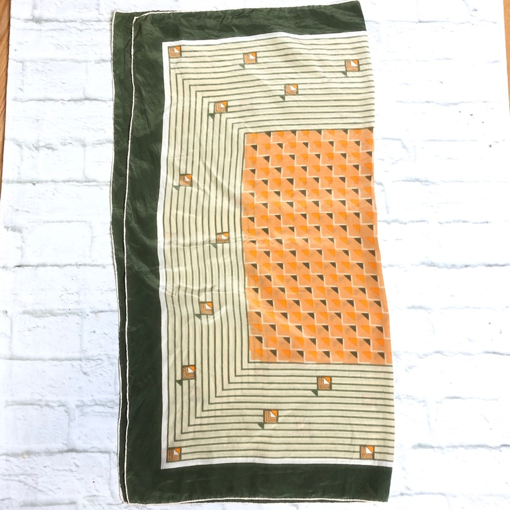 Guy Laroche Paris silk vintage Art Deco scarf - Picture 4 of 8